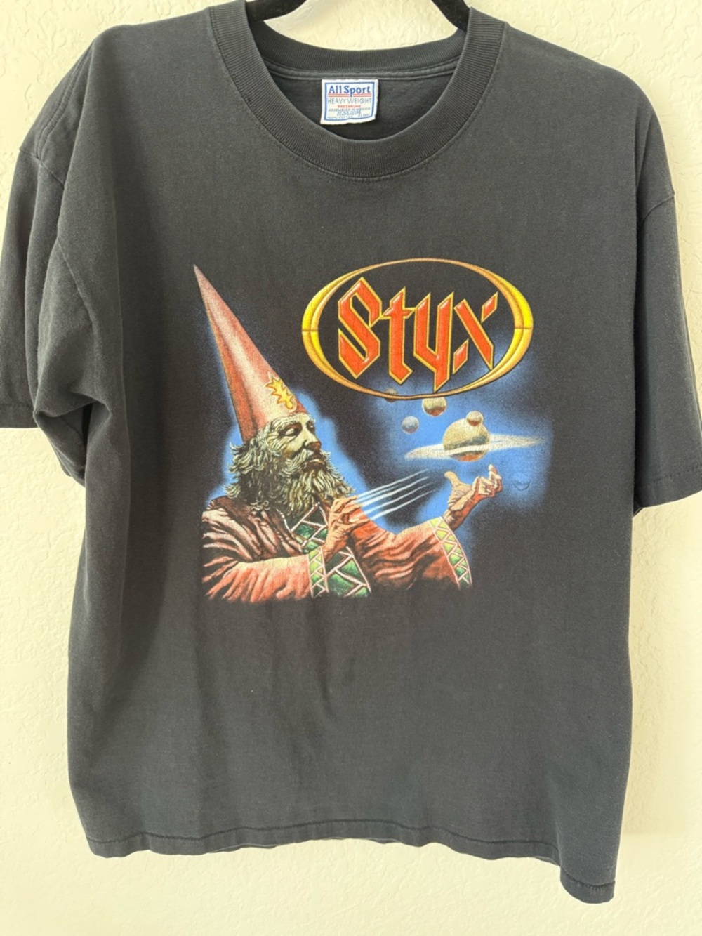 Vintage Styx Graphic concert Short-Sleeve Tee - Black Y2k